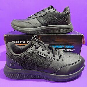 NEW Skechers Workwear Size 10 Women's Slip Resistant Black Shoes Memory Foam